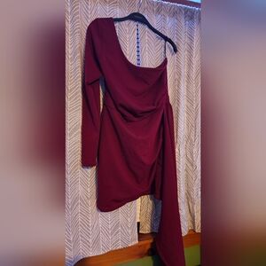 Windsor Asymmetrical Burgundy Dress